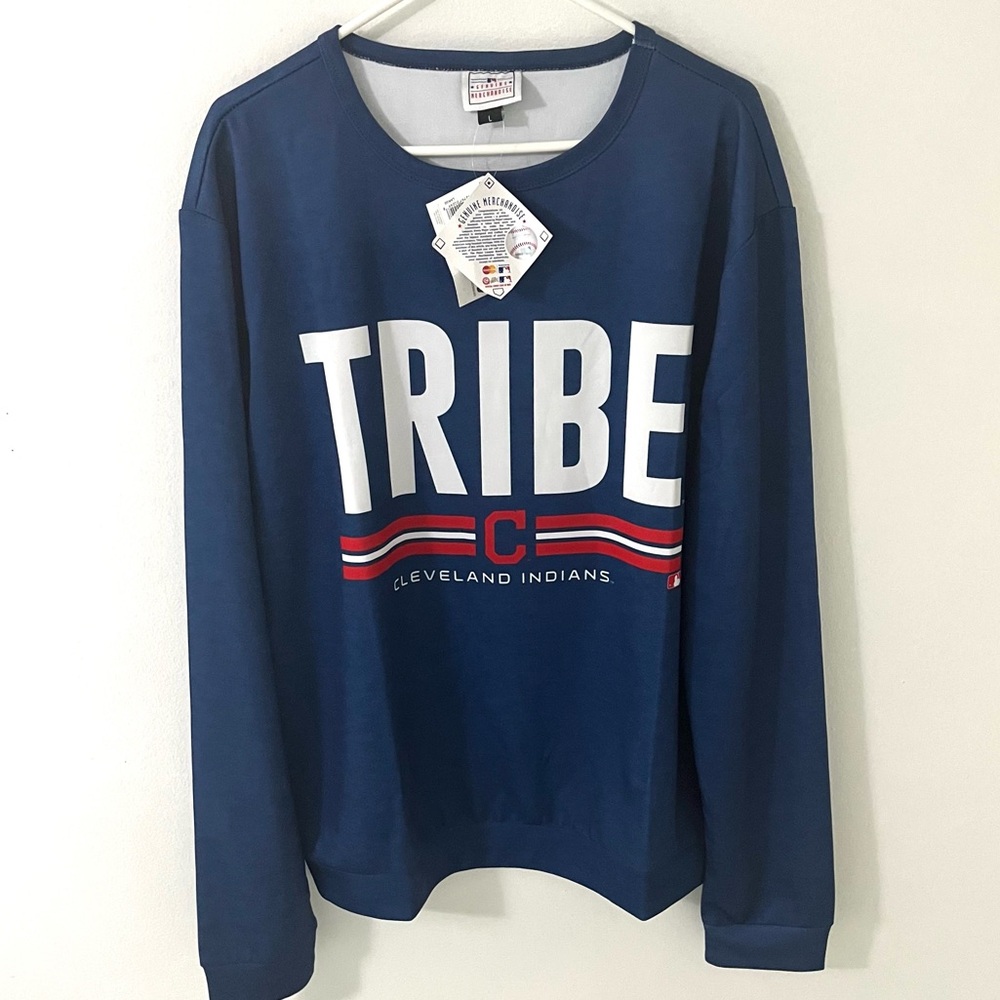 NWT MLB Cleveland Indians/Guardians Crewneck Sweater, Size: Large